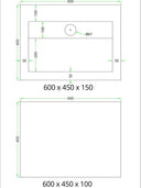 Dome Bone Marble Effect Porcelain Sink and Shelf - 600mm