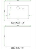 Calacatta Royal Marble Effect Porcelain Sink and Shelf - 600mm