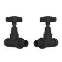 Black Traditional Radiator Valves (Pair) - 15mm