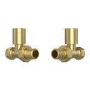 Brushed Brass Straight Radiator Valves (Pair) - 15mm