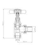 Black Angled Traditional Radiator Valves (Pair) - 15mm