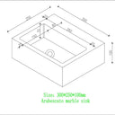 Arabescato Marble Wall Hung Basin - 300mm
