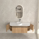 Bali Solid Wood Fluted Vanity With Side Racks - 1200mm