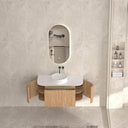 Bali Solid Wood Fluted Vanity With Side Racks - 750mm