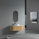 Bali Solid Wood Fluted Vanity with Drawer & Side Racks - 900mm