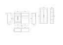 Imperial Sage Green Complete Freestanding Vanity Unit Set With Side Cabinet- 1200mm