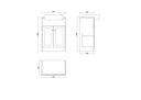 Manor Light Beige Freestanding Vanity Unit with Basin- 600mm