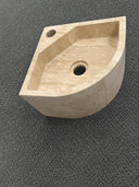 Beige Natural Travertine Corner Basin - 300mm