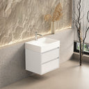 Boston Matt White Vanity With Stone Resin Basin - 600mm