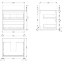 Boston Green Vanity With Stone Resin Basin - 600mm