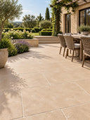 Campaspero Sand Tumbled Limestone-Effect Porcelain Tile - 910x610x20mm