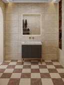 Belgravia Matt Black Fluted Floorstanding Vanity Unit With Marble Countertop - 800mm
