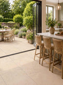 Cotswold Linen Tumbled Limestone-Effect Indoor Porcelain Tiles - 910x610mm