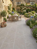 Cotswold Silver Tumbled Limestone-Effect Porcelain Paving - 910x610x20mm