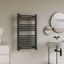 Manchester Matt Black Designer Towel Rail - 1200x450mm