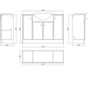 Hampton Light Beige Freestanding Vanity Unit - 1200mm