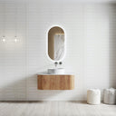 Bali Solid Wood Fluted Vanity with Drawer & Side Racks - 900mm