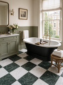 Majestic Verde & Carrara Italian Marble Effect Porcelain Tile - 300x300x9mm