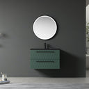 Naples Green Vanity With Matt Black Basin with FREE Aluminium Frame LED Mirror - 800mm