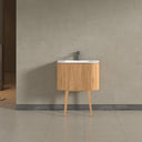 Kensington Solid Wood Floor Standing Rectangular Basin Fluted Bathroom Vanity Unit - 750mm