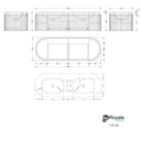 Kensington Solid Wood Wall Mounted Dual Oval Basin Fluted Bathroom Vanity Unit - 1400mm