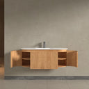 Kensington Solid Wood Wall Mounted Oval Basin Fluted Bathroom Vanity Unit - 1200mm