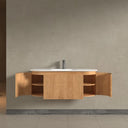 Kensington Solid Wood Wall Mounted Oval Basin Fluted Bathroom Vanity Unit - 900mm