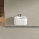 Kensington White Wall Mounted Oval Basin Fluted Bathroom Vanity Unit - 900mm