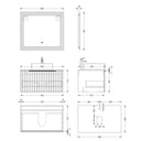 Valar Dark Grey Fluted Vanity With Basin - 800mm