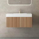 London Solid Wood Fluted Bathroom Vanity With Stone Basin - 800mm