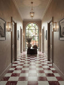 Majestic Rosso Levanto Italian Marble Effect Porcelain Tile - 300x300x9mm