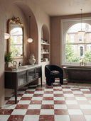 Majestic Rosso Levanto Italian Marble Effect Porcelain Tile - 300x300x9mm