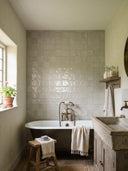 Marrakech White Zellige Porcelain Tile - 100x100mm