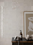 Marrakech White Zellige Porcelain Tile - 100x100mm