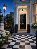 Lusso Carrara + Noir Checkerboard Porcelain Paving - 300x300x20mm