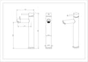 Opulent Matt Black Tall Basin Mixer Tap