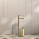 Porto Brushed Gold Floor Standing Paper Holder