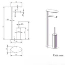 Porto Brushed Gold Floor Standing Paper Holder