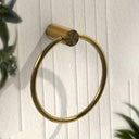 Porto Brushed Gold Towel Ring