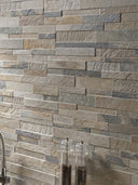 Beige Slate Split Face Effect Wall Cladding Tile - 150x610x7-11mm