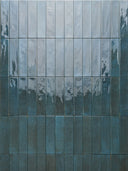 Soho Blue Italian Gloss Brick Effect Tile - 60x250mm
