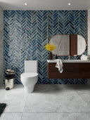 Soho Blue Italian Gloss Brick Effect Tile - 60x250mm
