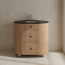 Soul Black Marquina Marble Top & Solid Wood Freestanding Vanity - 900mm