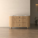 Soul White Carrera Marble Top & Solid Wood Freestanding Double Sink Vanity - 1500mm