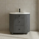 Soul Carrera Marble Top & Dark Grey Solid Wood Freestanding Vanity - 900mm