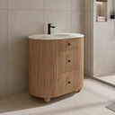 Soul White Carrera Marble Top & Solid Wood Freestanding Double Sink Vanity - 1500mm