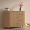 Soul White Carrera Marble Top & Solid Wood Freestanding Vanity Unit - 1200mm