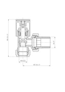 Brushed Brass Angled Radiator Valves (Pair) - 15mm