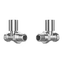 Polished Chrome Straight Radiator Valves (Pair) - 15mm
