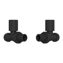Black Straight Radiator Valves (Pair) - 15mm
